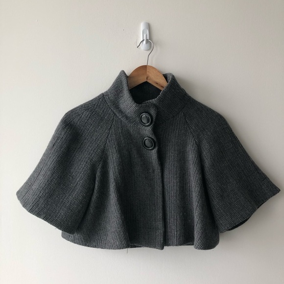 Gossip Girl Inspired Grey Wool Cropped Cloak - Picture 1 of 7